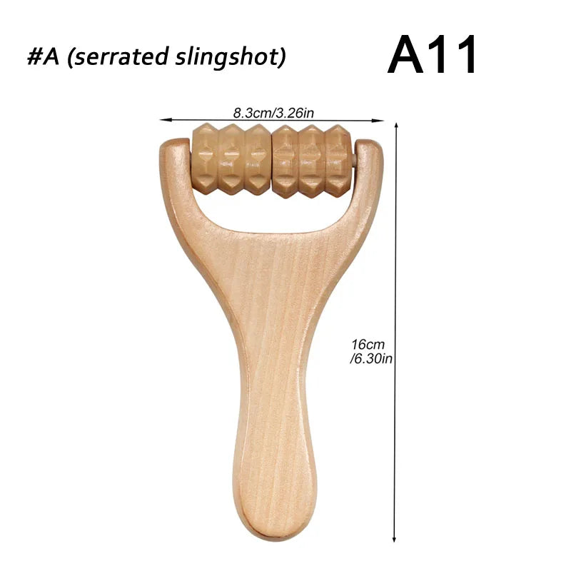 Wooden Slingshot Roller Massager – Lymphatic Drainage & Body Sculpting T