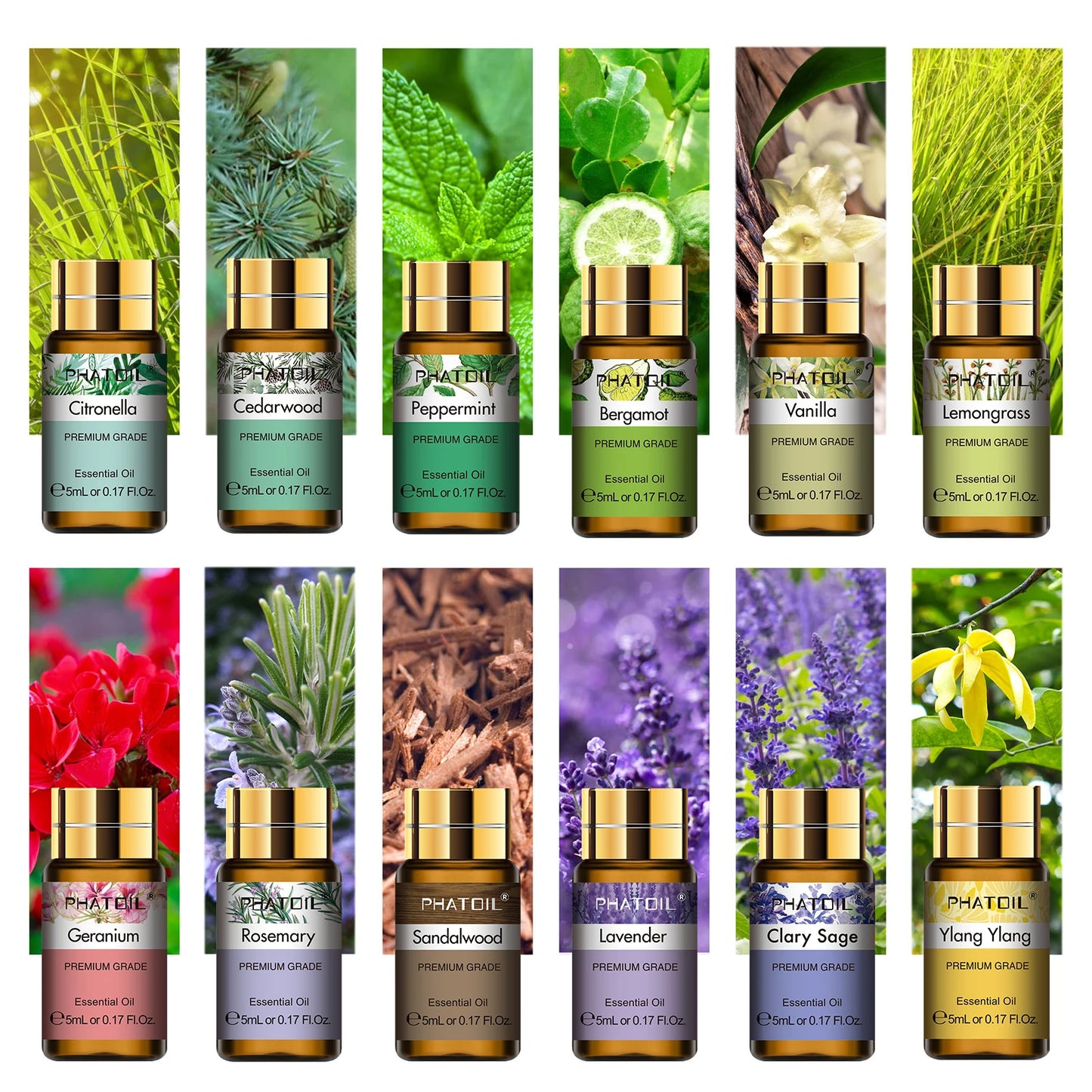 PHATOIL™ Luxury Essential Oils Gift Set – 15 Premium Oils for Diffuser & Home Spa
