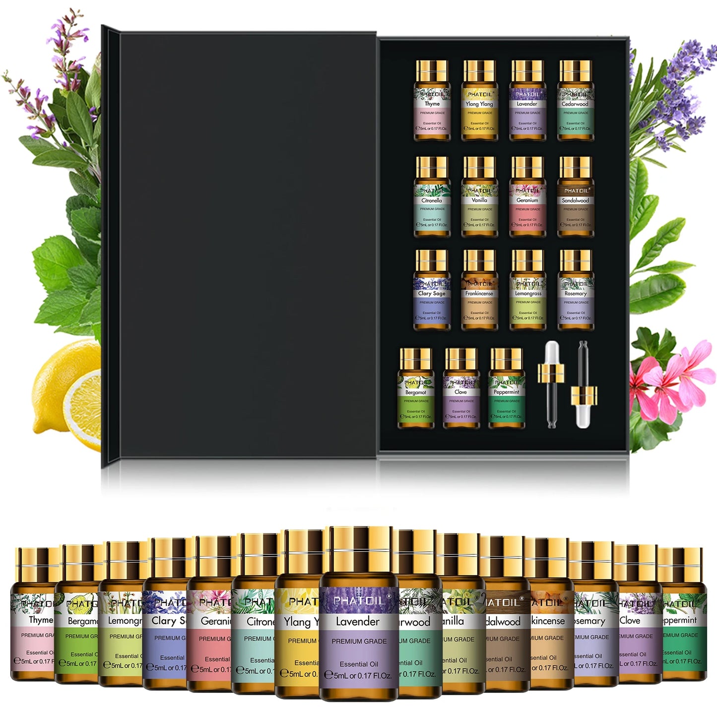 PHATOIL™ Luxury Essential Oils Gift Set – 15 Premium Oils for Diffuser & Home Spa