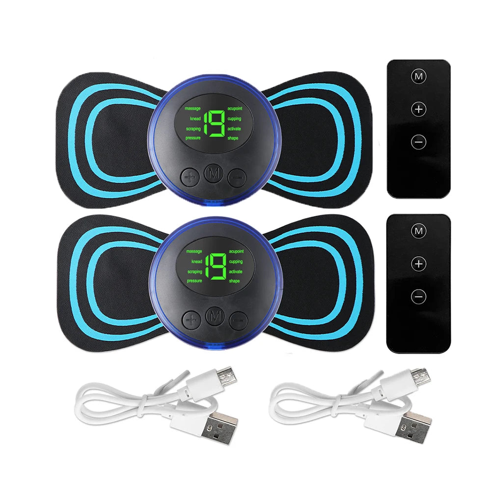 Mini EMS Muscle Stimulator – Wireless Massage Pads for Neck & Shoulder Relief