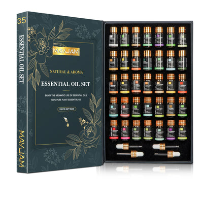 MAYJAM 35-Piece Essential Oils Set – Premium Aromatherapy Gift Box (5ml Each)