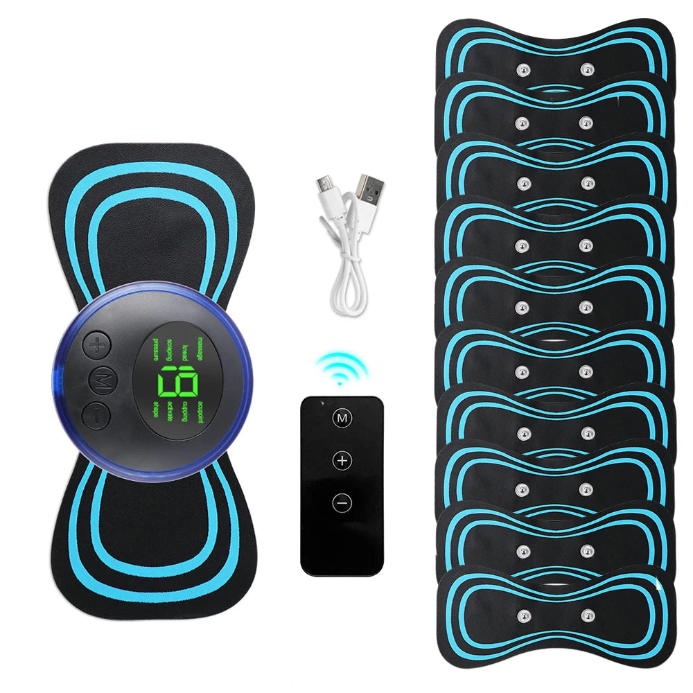Mini EMS Muscle Stimulator – Wireless Massage Pads for Neck & Shoulder Relief