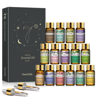 PHATOIL™ Luxury Essential Oils Gift Set – 15 Premium Oils for Diffuser & Home Spa